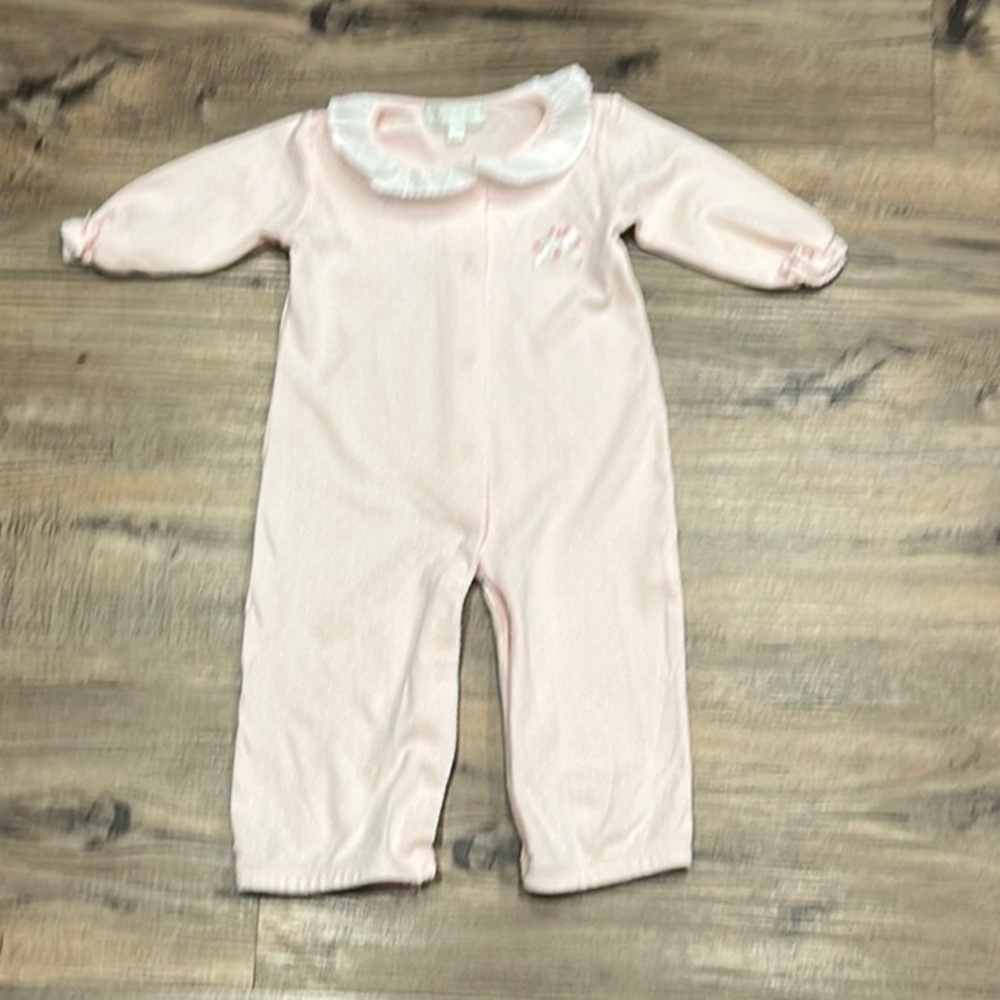 Baby Threads Pink and White One Piece Sleeper